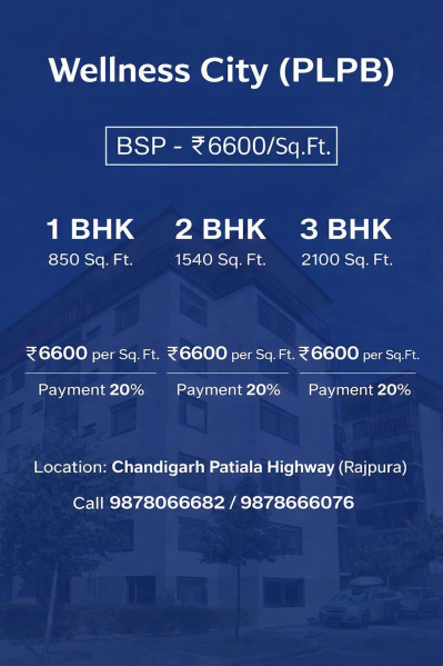 3 BHK 1540 Sq.ft. Apartment for Sale in Chandigarh Road, Rajpura