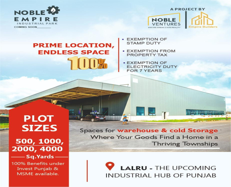  500 Sq. Yards Industrial Land for Sale in Lalru, Mohali
