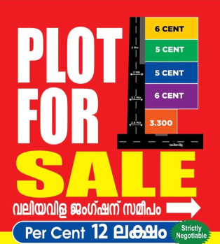  Residential Plot for Sale in Valiyavila, Thiruvananthapuram