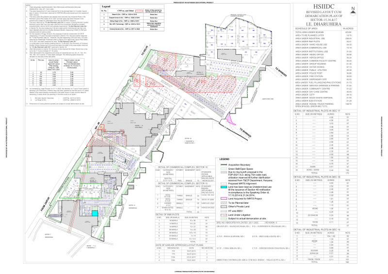  450 Sq. Meter Industrial Land for Sale in HSIIDC, Dharuhera