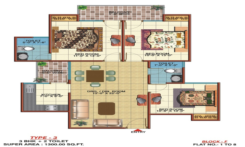 3 BHK 1300 Sq.ft. Apartment for Sale in Raj Nagar Extension, Ghaziabad