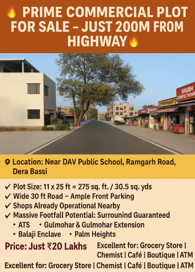  Commercial Land 31 Sq. Yards for Sale in Ashiana Colony, Dera Bassi