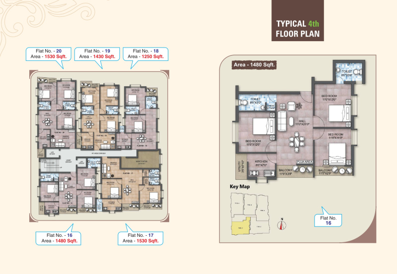 3 BHK 1530 Sq.ft. Apartment for Sale in Trisulia Chhak, Cuttack