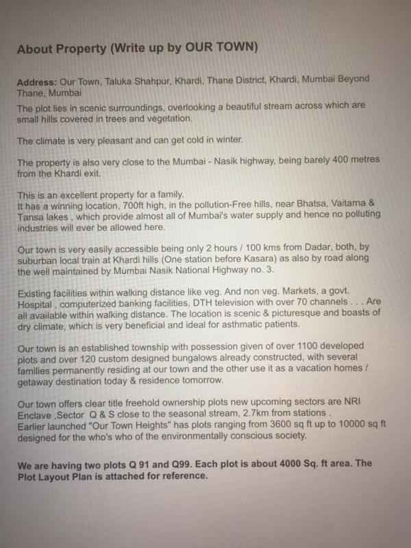  4000 Sq.ft. Residential Plot for Sale in Khardi, Thane