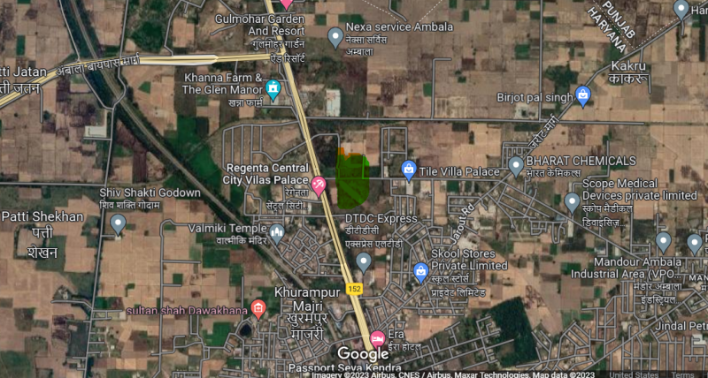 Commercial Land 9680 Sq. Yards for Sale in Ambala Chandigarh Expressway