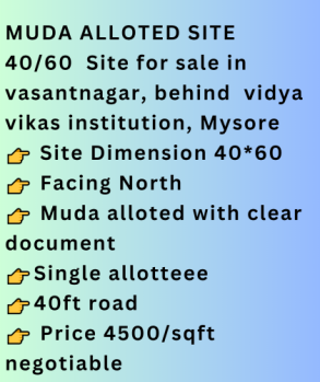  Residential Plot for Sale in Vasanth Nagar, Bangalore