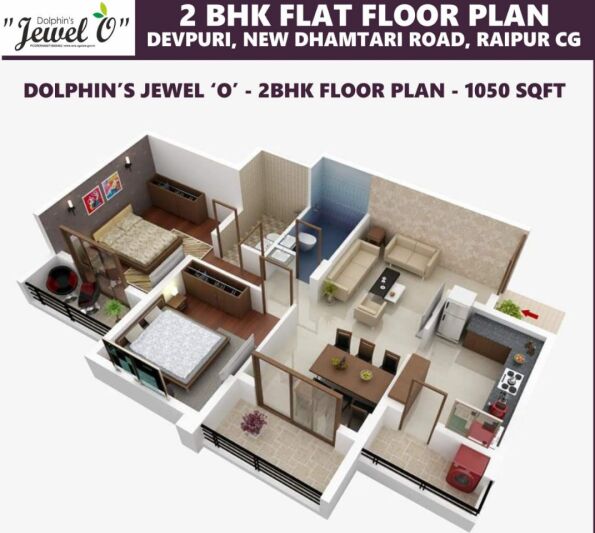 2 BHK Apartment 1050 Sq.ft. for Sale in Dumartara, Raipur