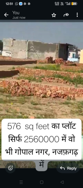  Residential Plot 576 Sq.ft. for Sale in Gopal Nagar, Najafgarh, Delhi