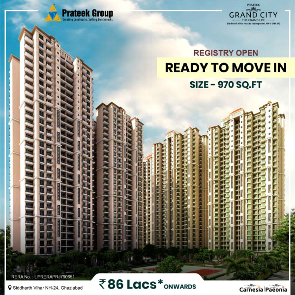 2 BHK Apartment 970 Sq.ft. for Sale in Siddharth  Vihar, Ghaziabad