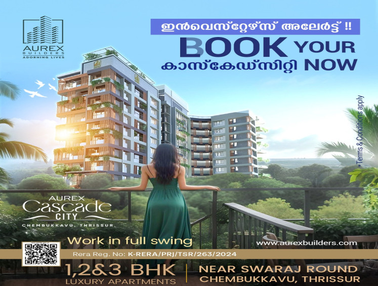 3 BHK 1521 Sq.ft. Apartment for Sale in Chembukkav, Thrissur