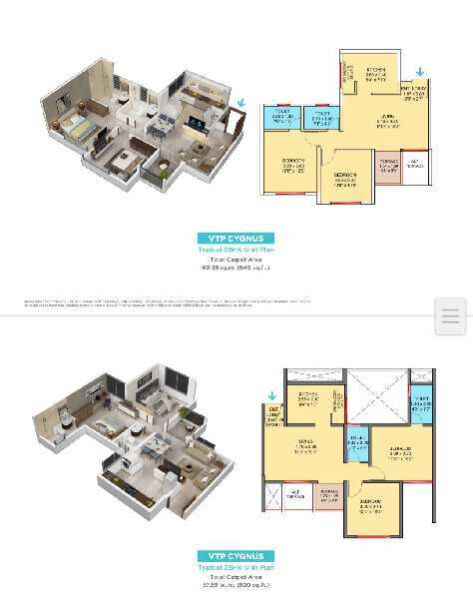 3 BHK Apartment 1086 Sq.ft. for Sale in Kharadi, Pune
