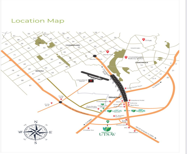 4 BHK Apartment 3130 Sq.ft. for Sale in Airport Road, Zirakpur
