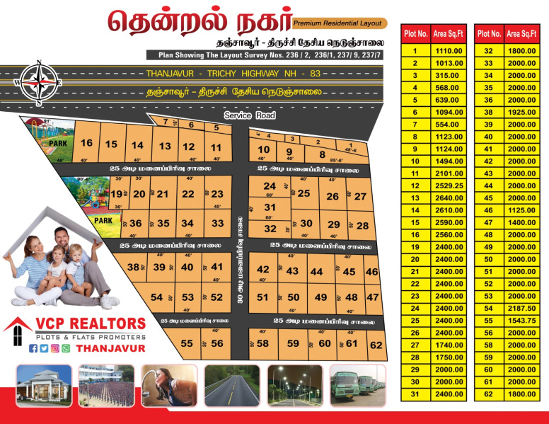  1200 Sq.ft. Residential Plot for Sale in Sengipatti, Thanjavur