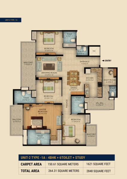 3.5 BHK Apartment 1635 Sq.ft. for Sale in Sector 120 Noida
