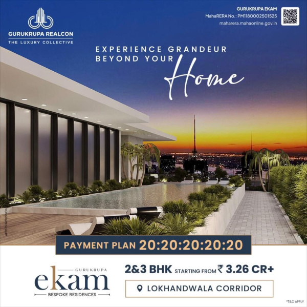 3 BHK 1122 Sq.ft. Apartment for Sale in Andheri Link Road, Andheri West, Mumbai