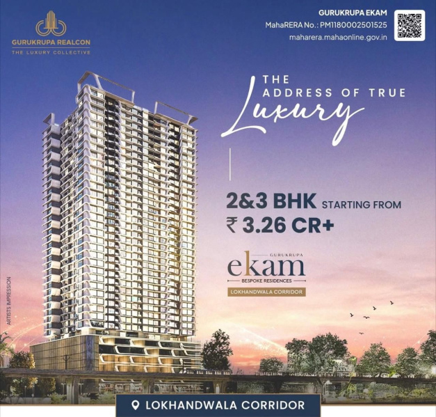 3 BHK 1122 Sq.ft. Apartment for Sale in Andheri Link Road, Andheri West, Mumbai