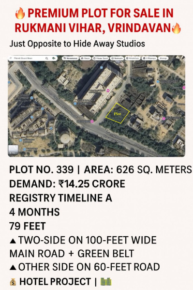 626 Sq. Meter Commercial Land for Sale in Rukmani Vihar, Vrindavan