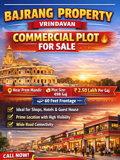  498 Sq. Yards Commercial Land for Sale in Chhatikara Road, Vrindavan