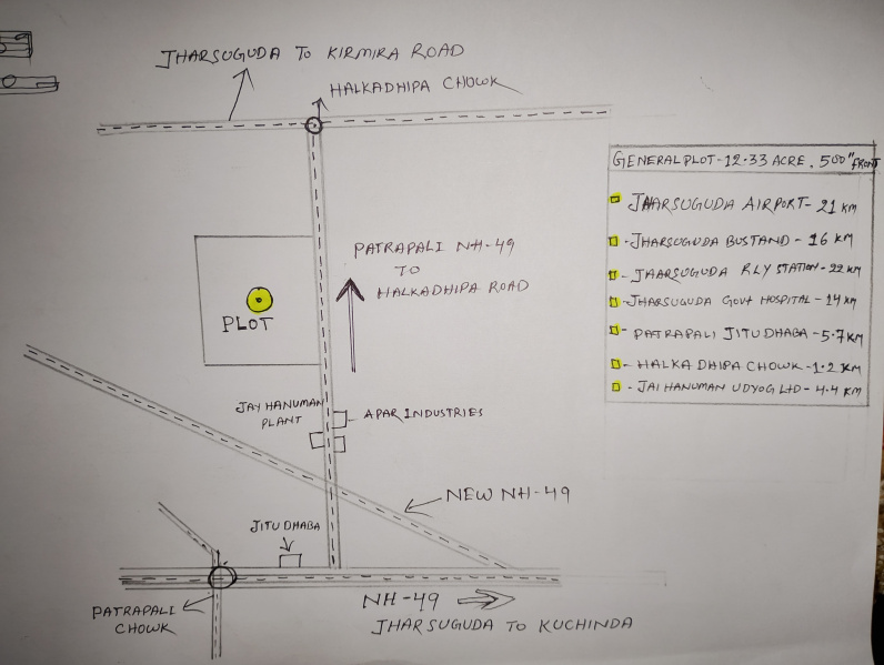  12 Acre Agricultural/Farm Land for Sale in Kolabira, Jharsuguda