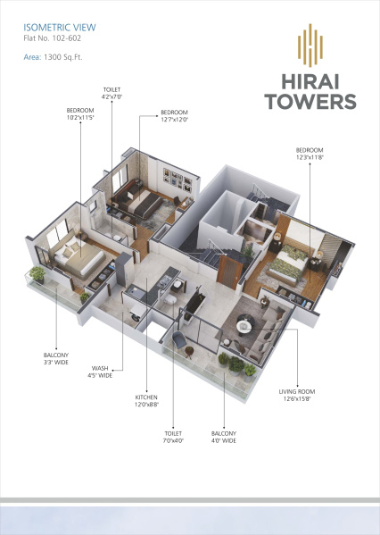 3 BHK Apartment 1300 Sq.ft. for Sale in Manewada, Nagpur