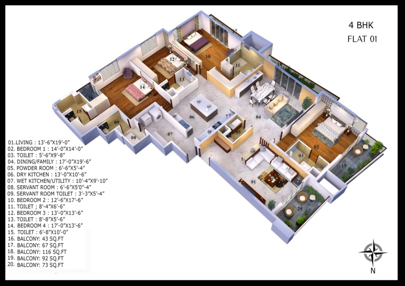 4 BHK Residential Apartment 3681 Sq.ft. for Sale in Benson Town