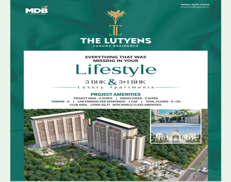 3 BHK 2121 Sq.ft. Apartment for Sale in Landran Banur Road, Mohali