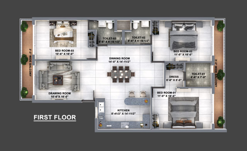 3 BHK 2250 Sq.ft. Builder Floor for Sale in Sector 117 Mohali