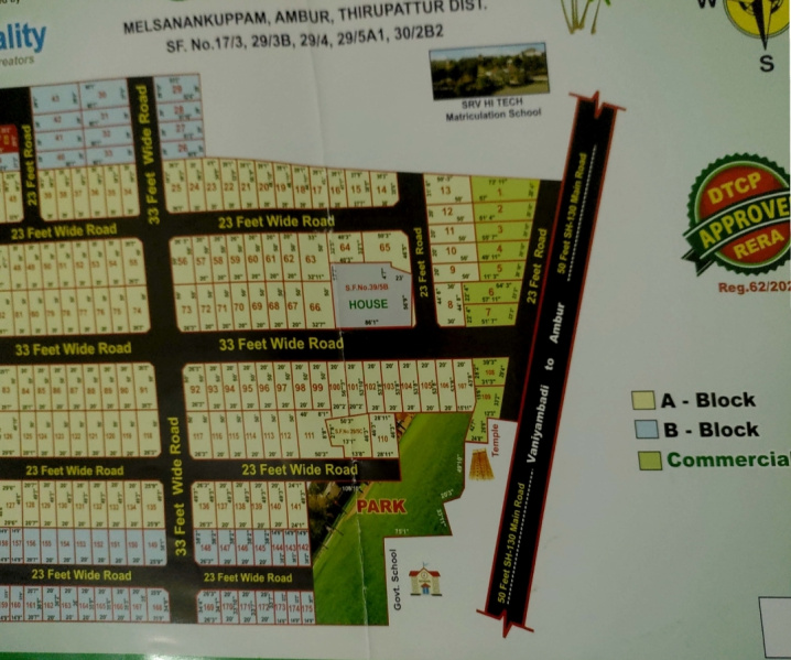  Residential Plot 1000 Sq.ft. for Sale in Ambur, Vellore