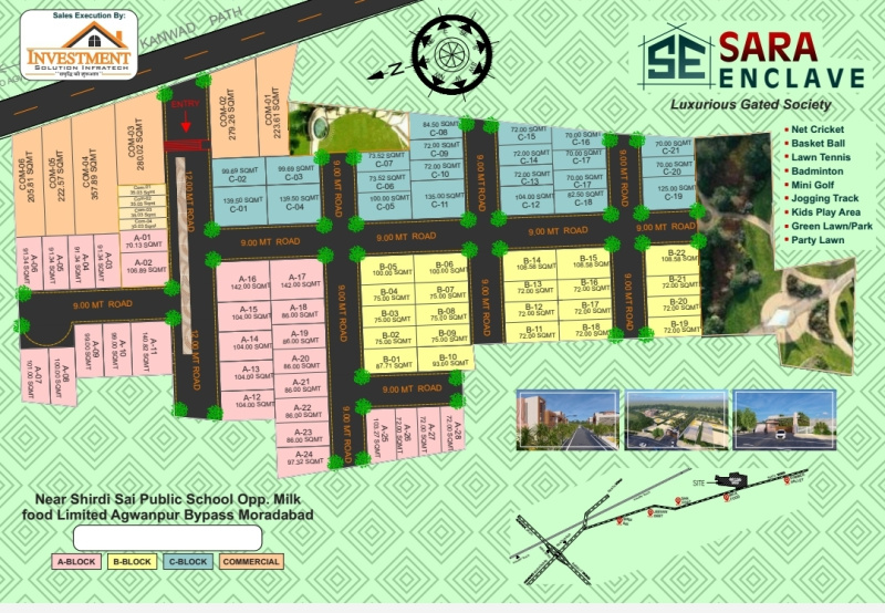  Residential Plot 70 Sq. Meter for Sale in Kanth Road, Moradabad