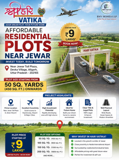  100 Sq. Yards Residential Plot for Sale in Tappal, Aligarh