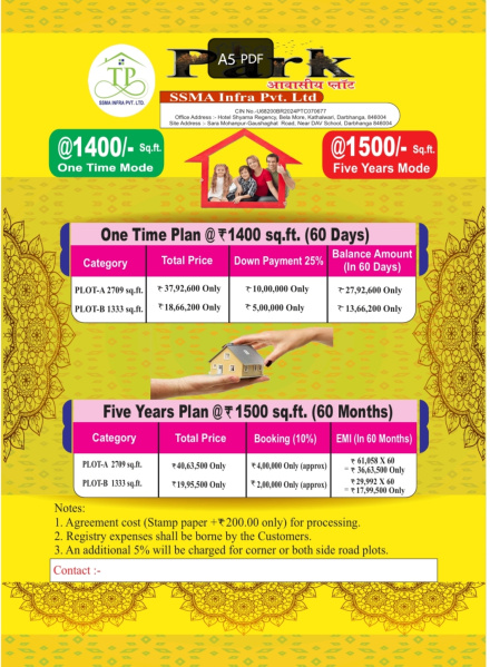  1333 Sq.ft. Residential Plot for Sale in Kabaria, Darbhanga