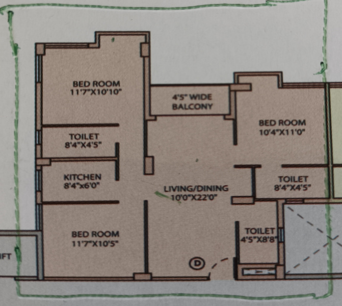 2 BHK Apartment 1297 Sq.ft. for Sale in Hatiara, Rajarhat, Kolkata