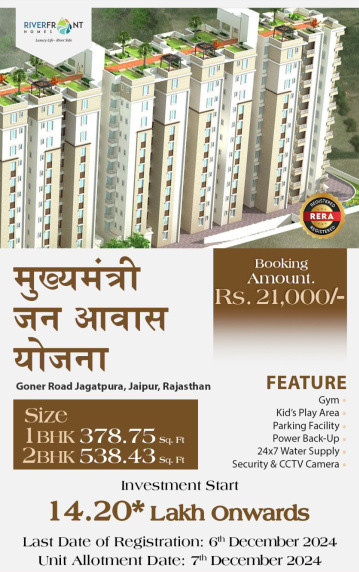 1 BHK Apartment 378 Sq.ft. for Sale in Goner Road, Jaipur