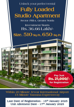 1 RK Studio Apartment for Rent in Sector P4 Greater Noida