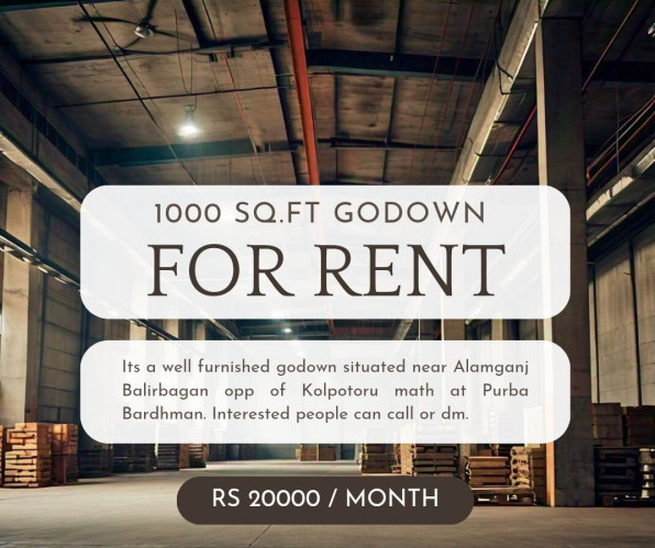  Warehouse 1000 Sq.ft. for Rent in Alamganj, Bardhaman