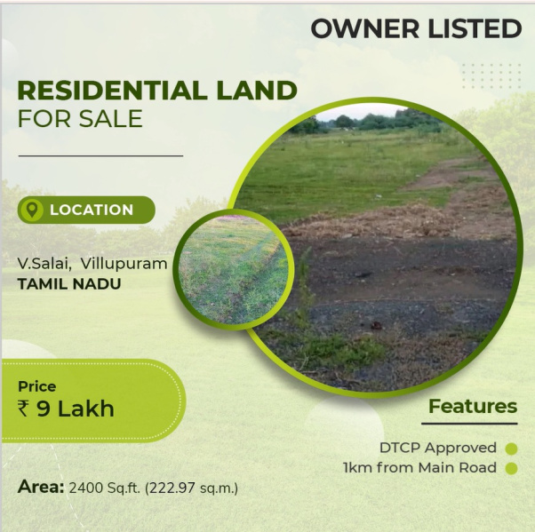  2400 Sq.ft. Residential Plot for Sale in Vikravandi, Villupuram