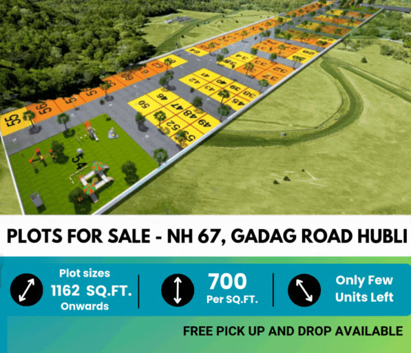  Residential Plot 1162 Sq.ft. for Sale in Gadag Road, Hubli