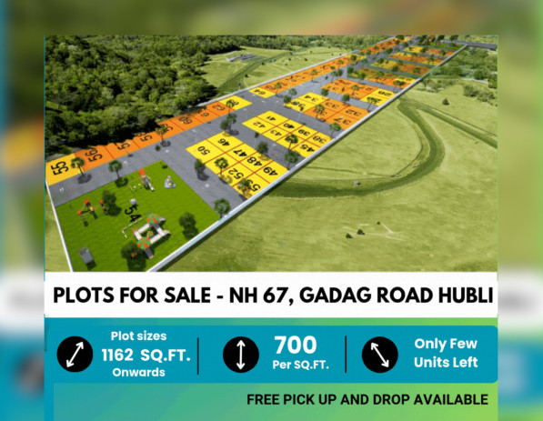  Residential Plot 1162 Sq.ft. for Sale in Gadag Road, Hubli