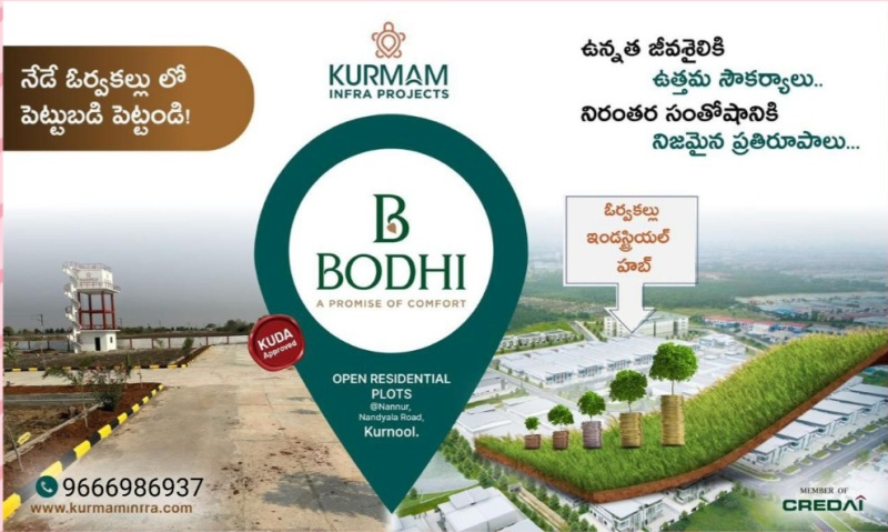  Residential Plot 1350 Sq.ft. for Sale in Nannur, Kurnool