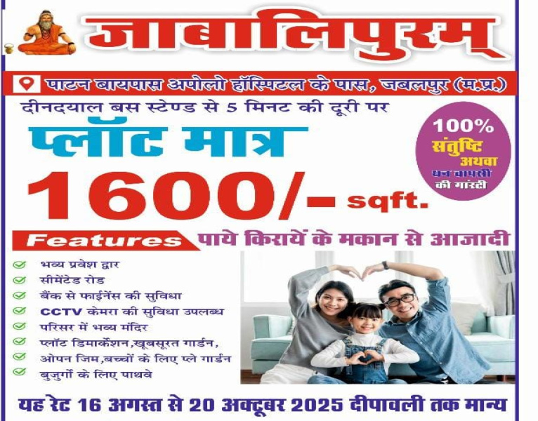  Residential Plot 1200 Sq.ft. for Sale in Patan, Jabalpur