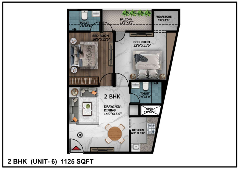 2 BHK Apartment 1125 Sq.ft. for Sale in Sector 107 Noida