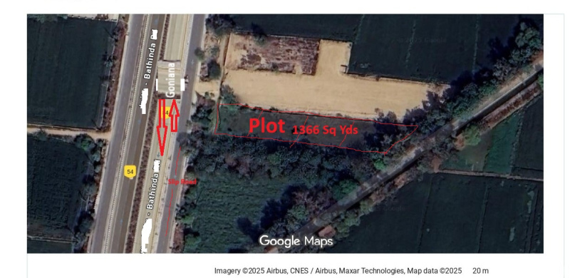  1366 Sq. Yards Commercial Land for Sale in Goniana, Bathinda