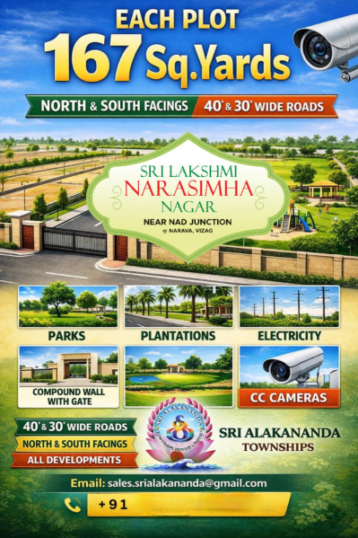  167 Sq. Yards Residential Plot for Sale in Naidu Thota, Visakhapatnam