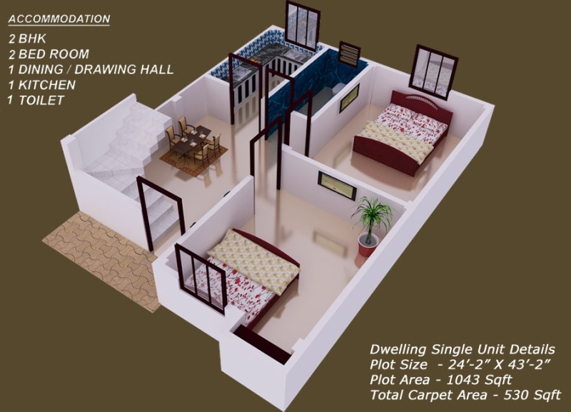 2 BHK Apartment 1000 Sq.ft. for Sale in Gulabbagh, Purnia