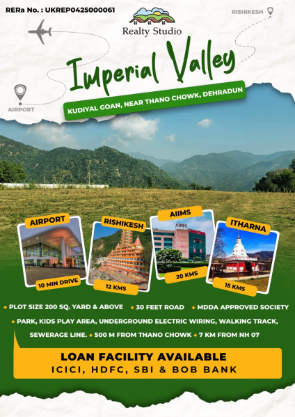  2025 Sq.ft. Residential Plot for Sale in Thano, Dehradun