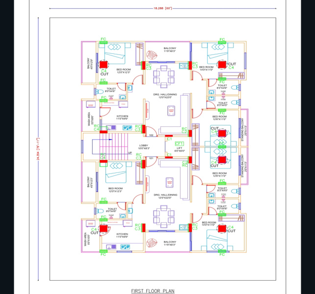 3 BHK Apartment 1640 Sq.ft. for Sale in Dharampeth, Nagpur