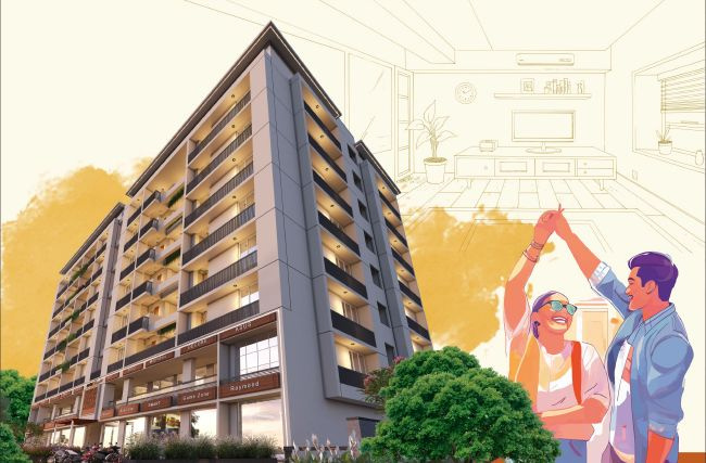 2 BHK Apartment 660 Sq.ft. for Sale in Naranpura, Ahmedabad