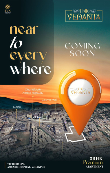 3 BHK 1950 Sq.ft. Apartment for Sale in VIP Road, Zirakpur