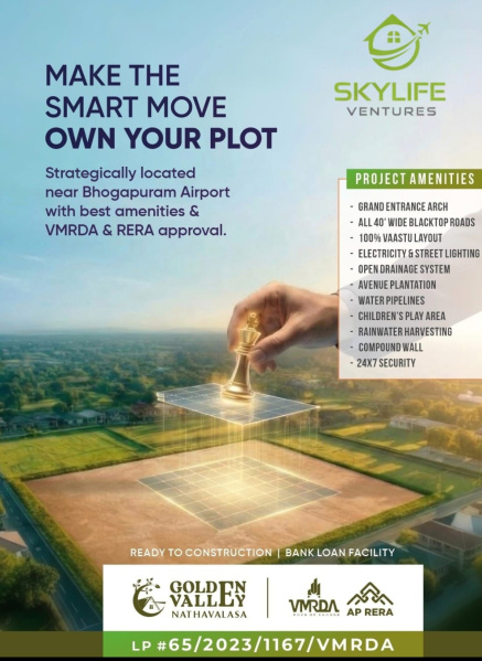  200 Sq. Yards Residential Plot for Sale in Bhogapuram, Vizianagaram