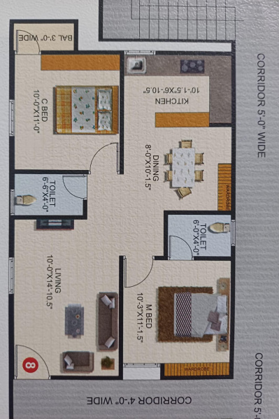2 BHK 850 Sq.ft. Apartment for Sale in Muthangi, Hyderabad